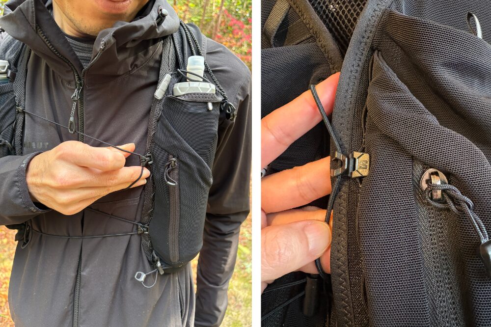 Trail running backpack chest belt