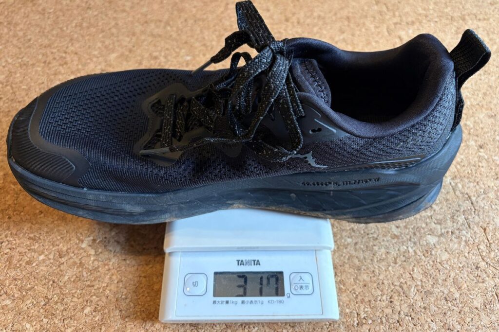 ALTRA OLYMPUS 7の26.0cmを量った実測重量317g