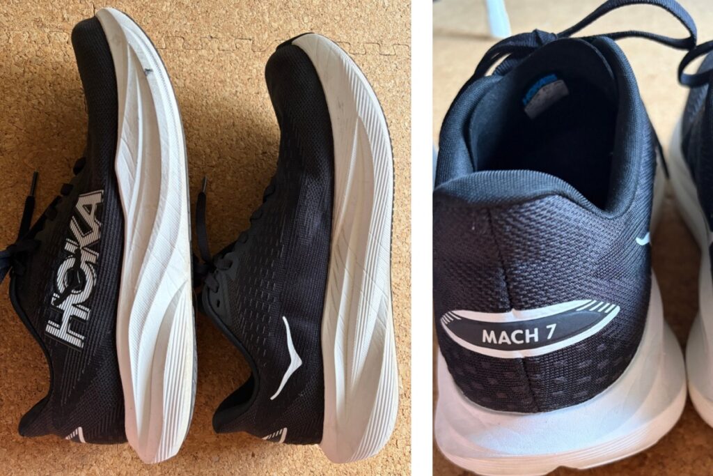 HOKA MACH 7の白いミッドソールとヒール部分