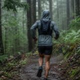 ザックの上から着たトレイルランニング用レインウェア